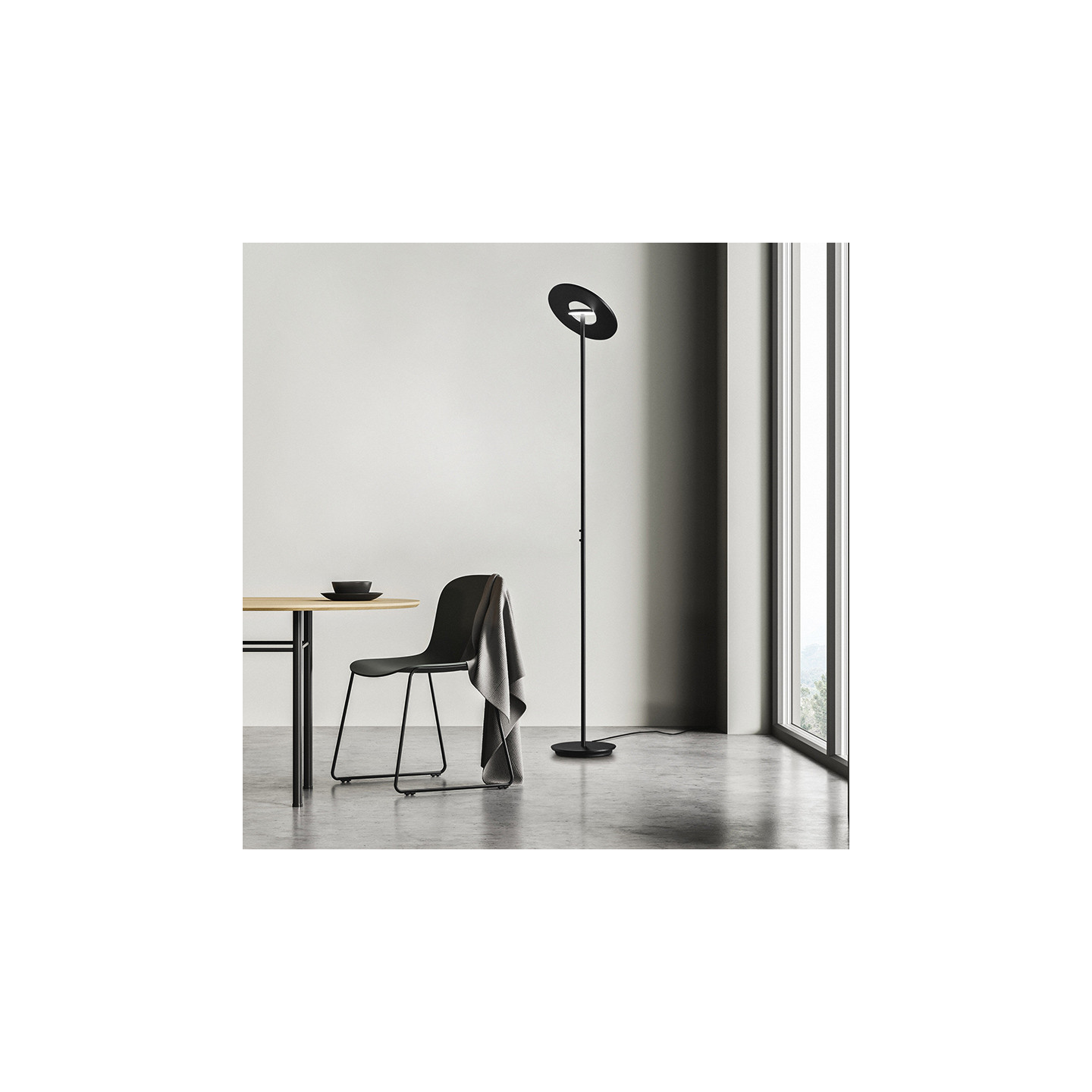 Lampadaire led design NOVA noir Holtkotter
