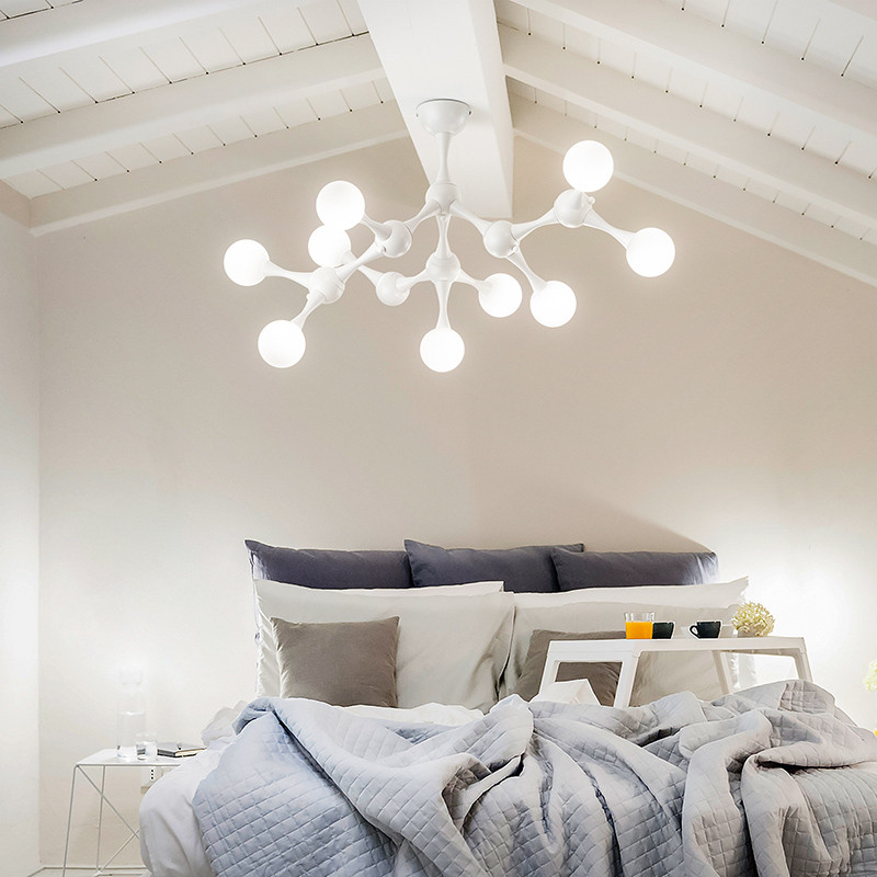 Plafonnier original NODINO BLANC, 9 lumières Ideal Lux