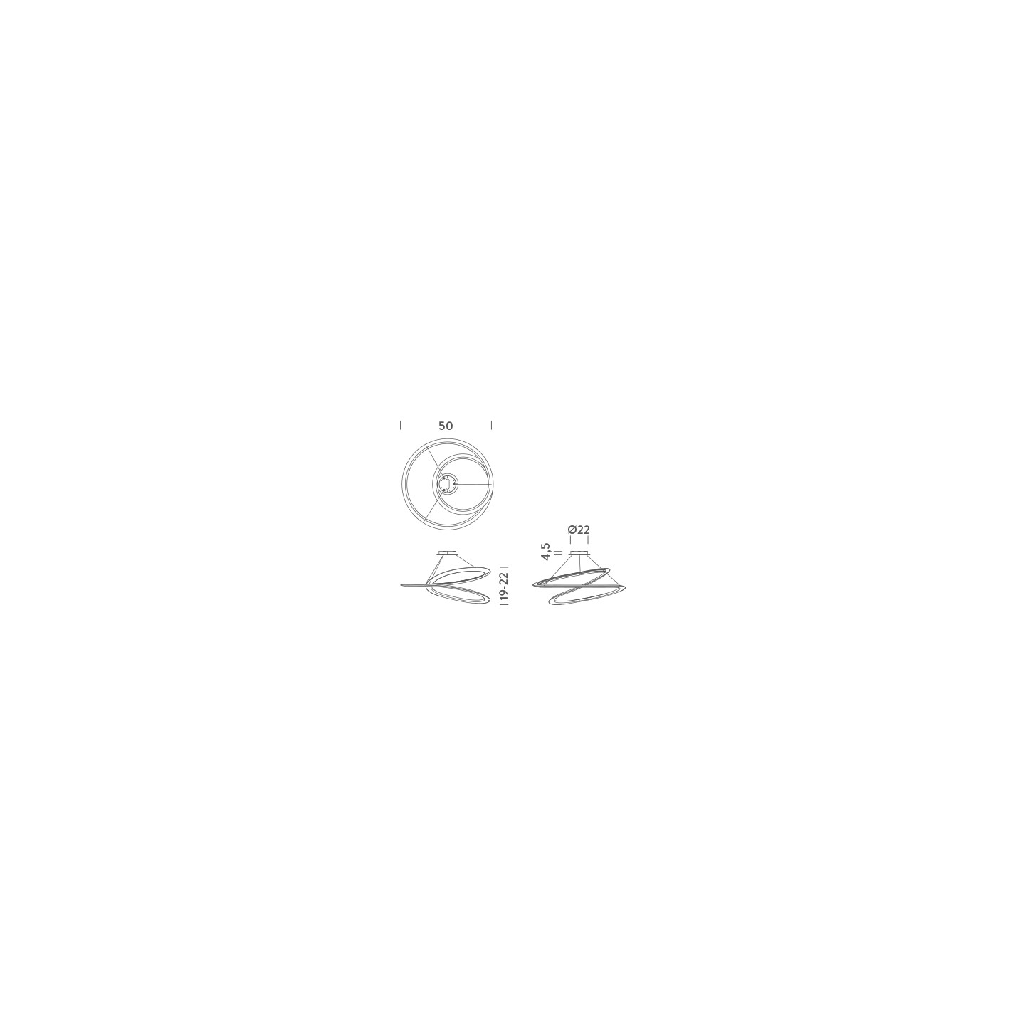 Suspension circulaire KEPLER PETITE, 3 coloris Nemo Lighting