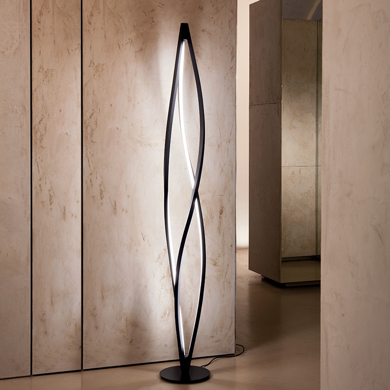 Lampadaire design IN THE WIND, noir ou titane gris Nemo Lighting