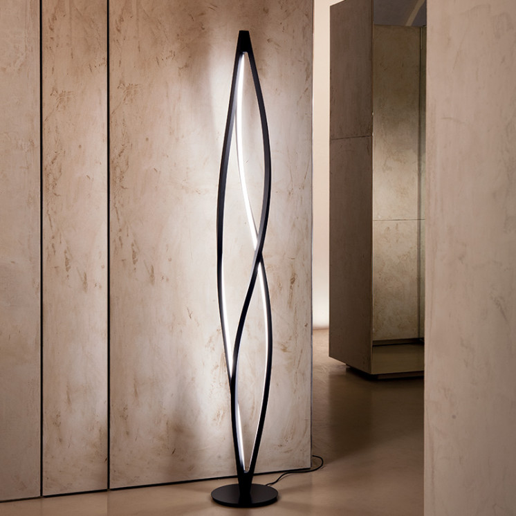 Lampadaire design IN THE WIND, noir ou titane gris Nemo Lighting