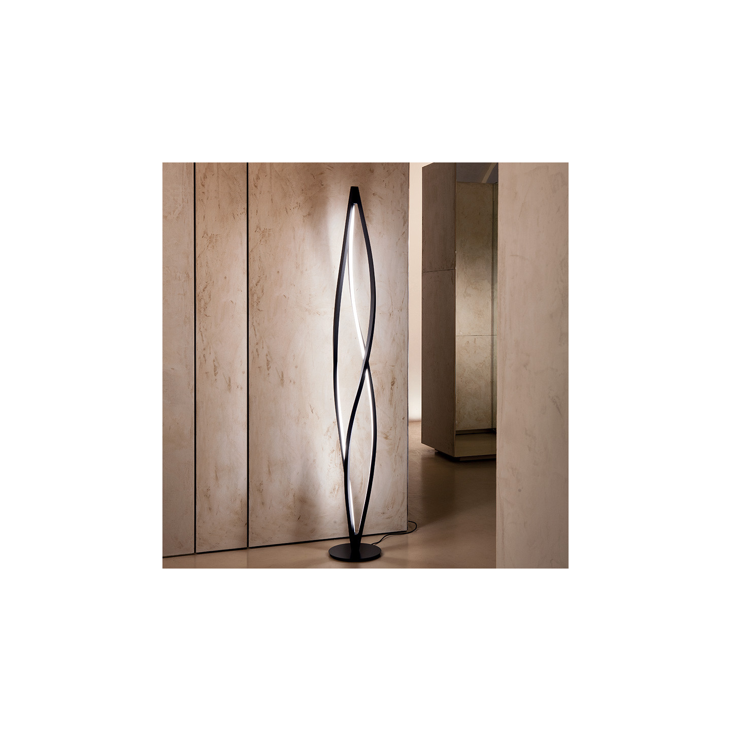 Lampadaire design IN THE WIND, noir ou titane gris Nemo Lighting