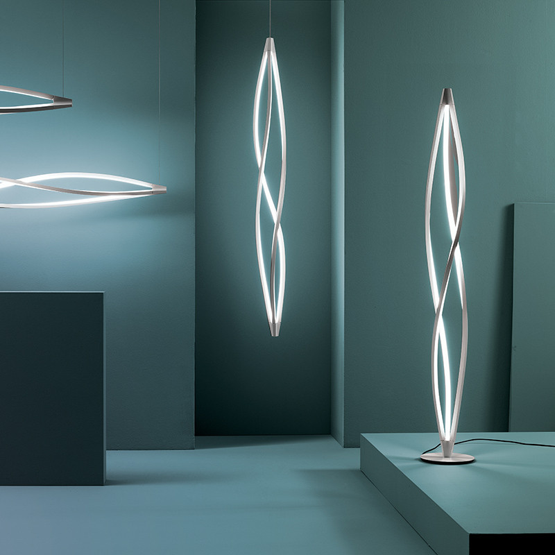 Lampadaire design IN THE WIND, noir ou titane gris Nemo Lighting
