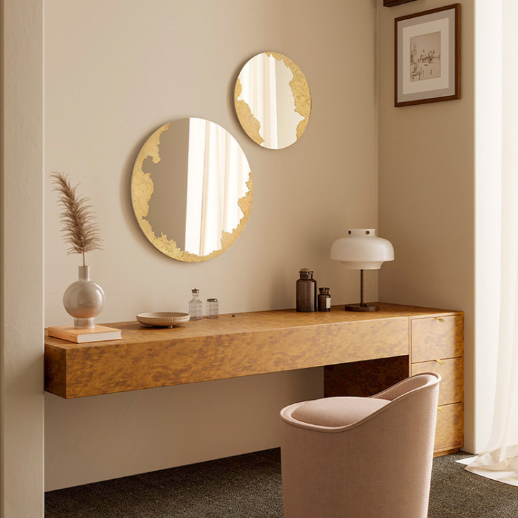 Miroir rond doré ORNATO ROUND, 3 diamètres Deknudt Mirrors