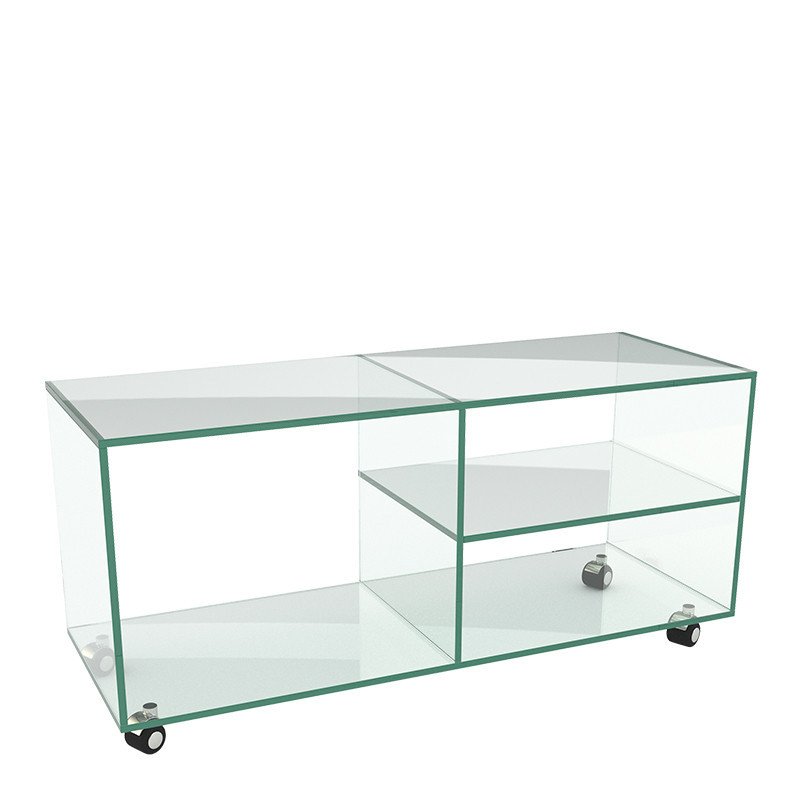 Meuble télé en verre LETO, longueur 95 cm Akante