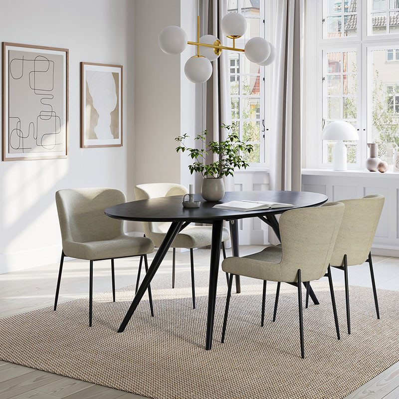 Chaise de salle à manger GLAM, tissu bouclette en 5 coloris Dan Form