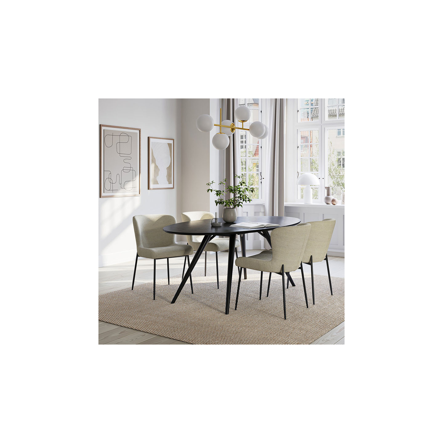 Chaise de salle à manger GLAM, tissu bouclette en 5 coloris Dan Form