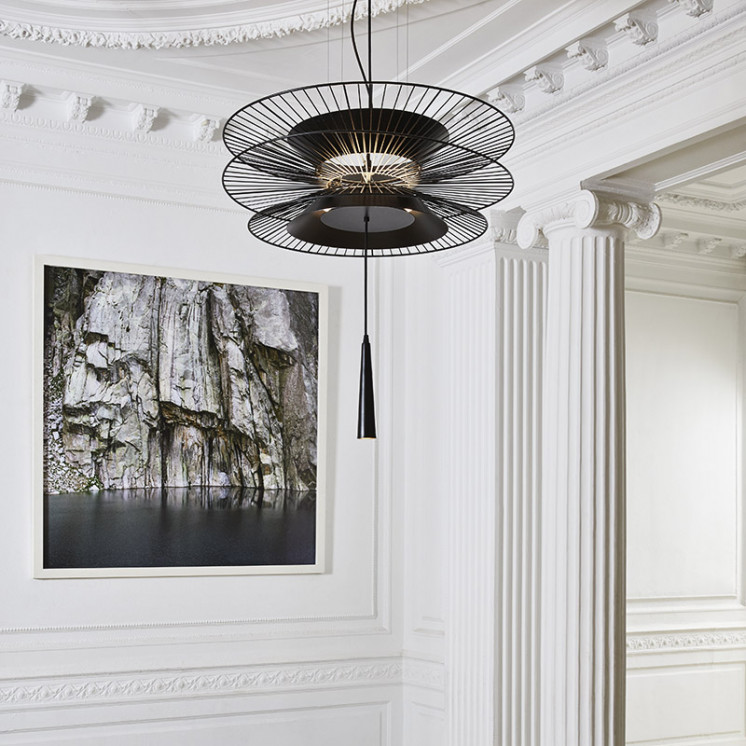 Suspension filaire GRAVITY 2, coloris noir ou or Forestier Paris