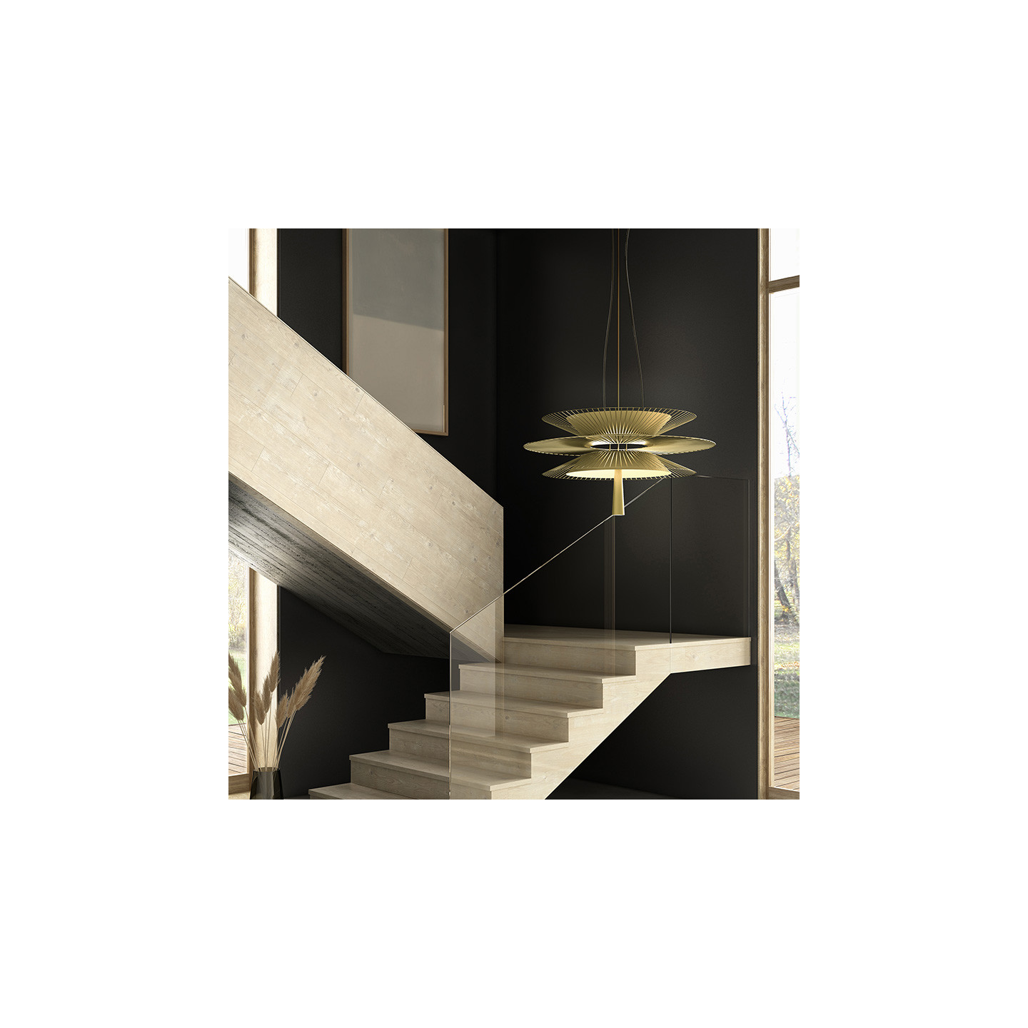 Suspension filaire GRAVITY 2, coloris noir ou or Forestier Paris