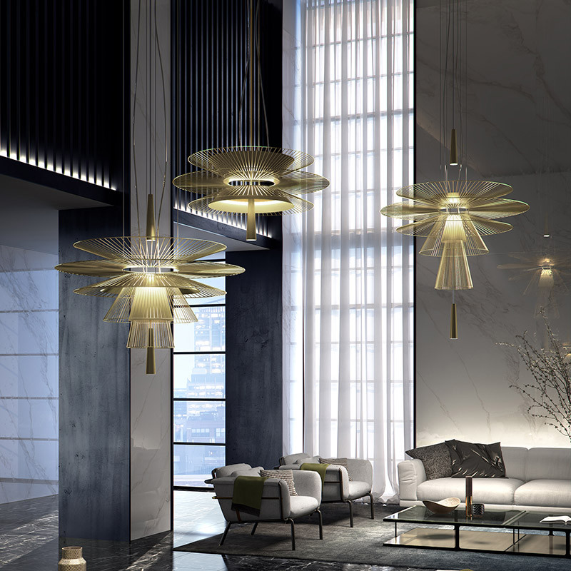 Suspension filaire GRAVITY 2, coloris noir ou or Forestier Paris