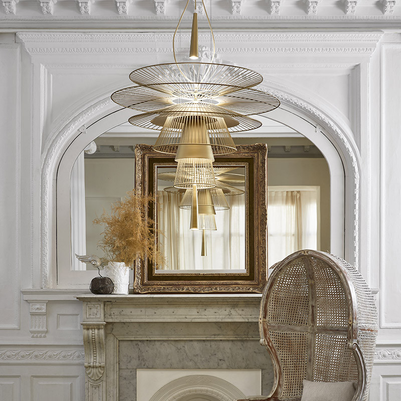 Suspension filaire GRAVITY 1, coloris noir ou or Forestier Paris