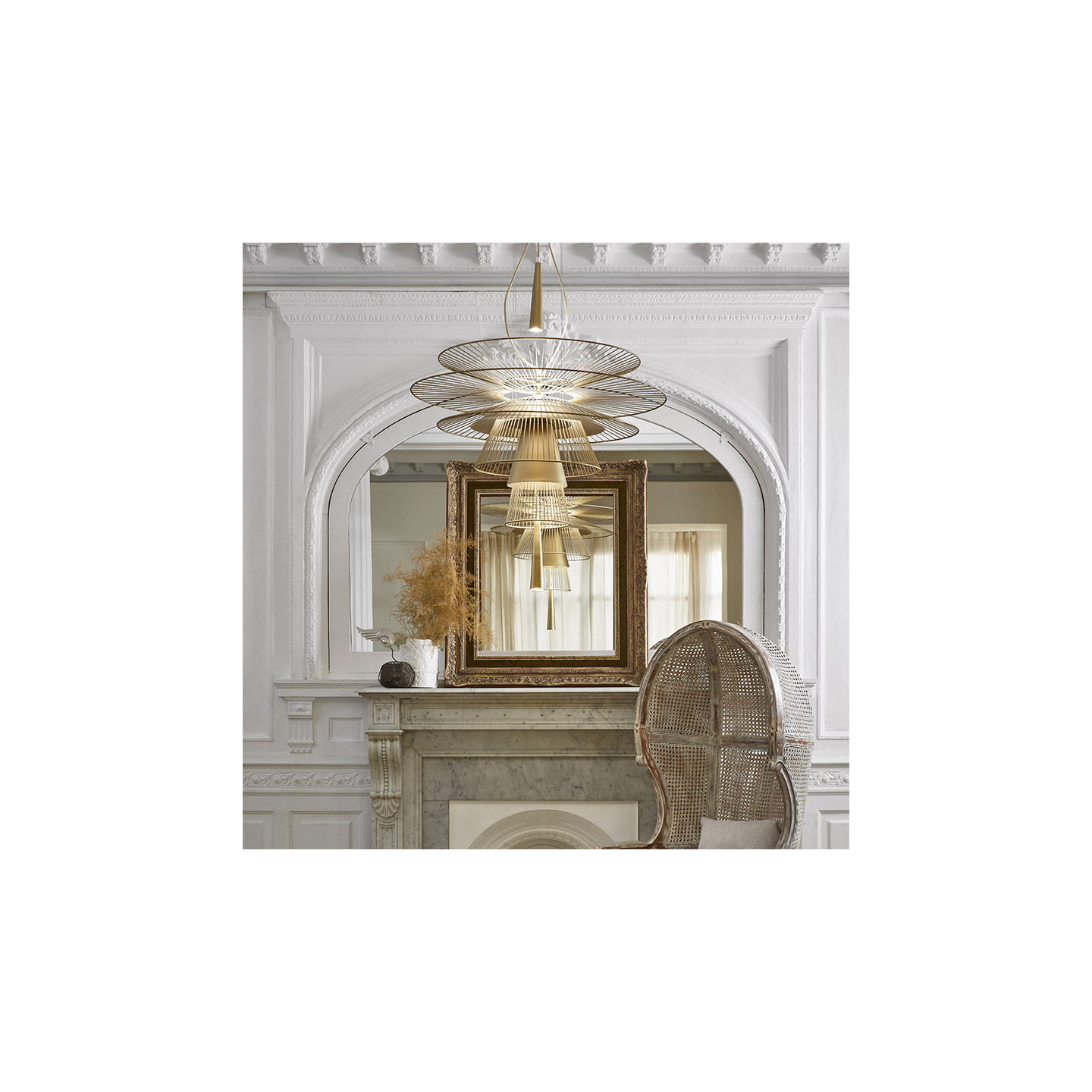 Suspension filaire GRAVITY 1, coloris noir ou or Forestier Paris