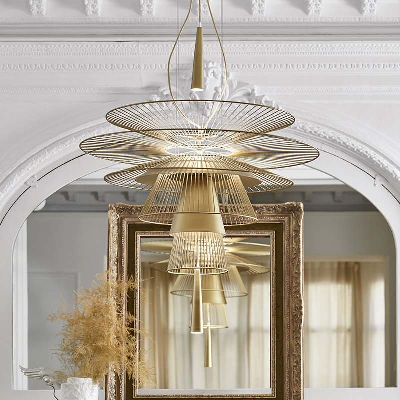 Suspension filaire GRAVITY 1, coloris noir ou or Forestier Paris