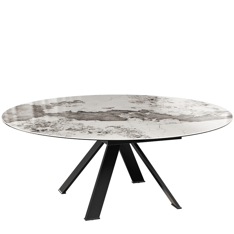 Grande table ronde GRANDE AUSTIN Ø190, 4 finitions de plateaux Akante