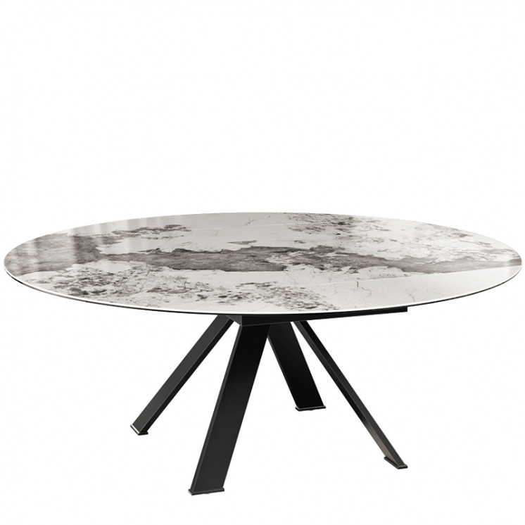 Grande table ronde GRANDE AUSTIN Ø190, 4 finitions de plateaux Akante