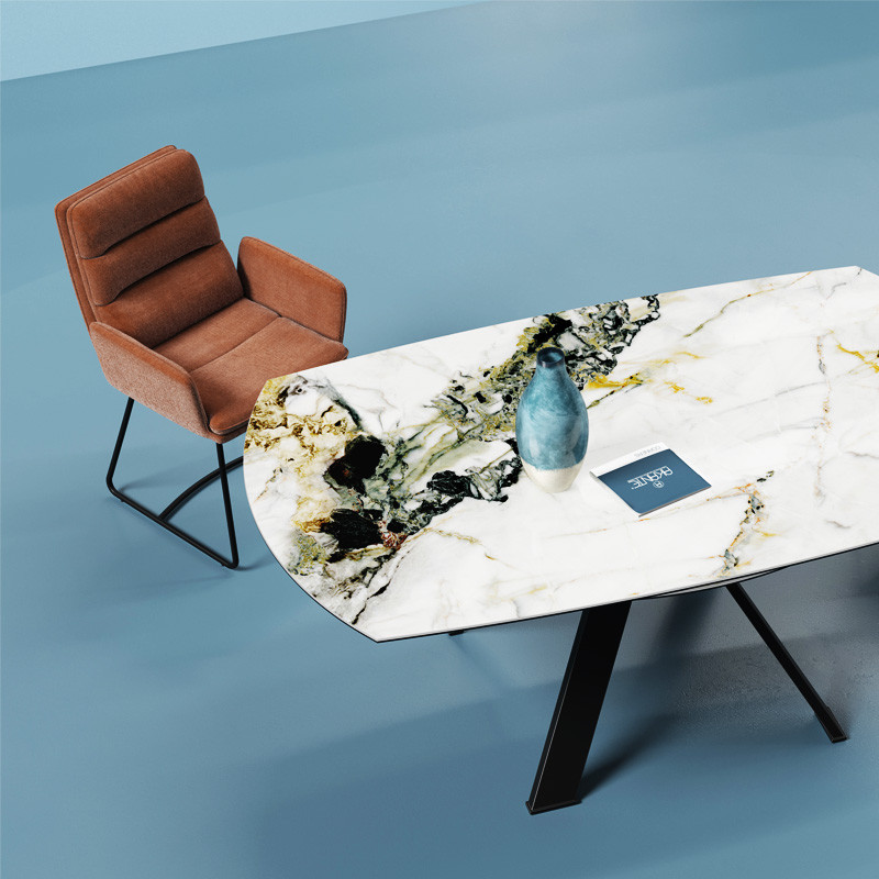 Grande table ronde GRANDE AUSTIN Ø190, 4 finitions de plateaux Akante