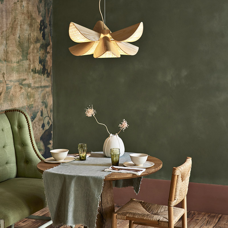 Suspension bois design LYS, taille M ou L, bois ou noir Forestier Paris