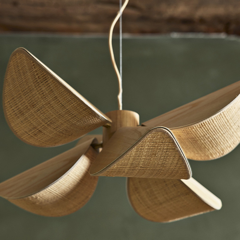Suspension bois design LYS, taille M ou L, bois ou noir Forestier Paris