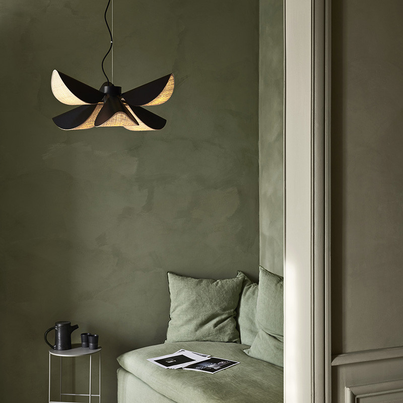 Suspension bois design LYS, taille M ou L, bois ou noir Forestier Paris