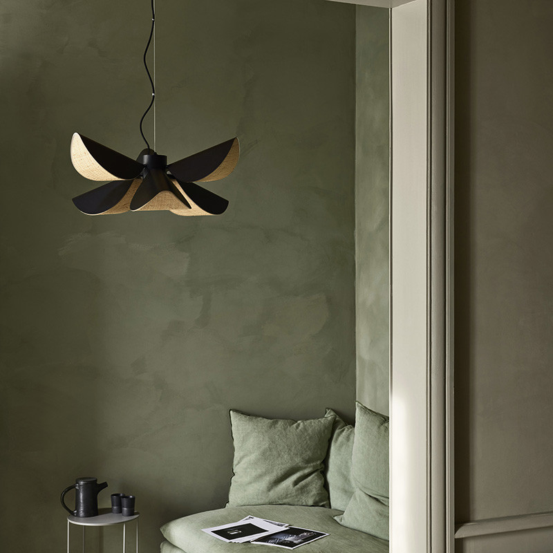 Suspension bois design LYS, taille M ou L, bois ou noir Forestier Paris