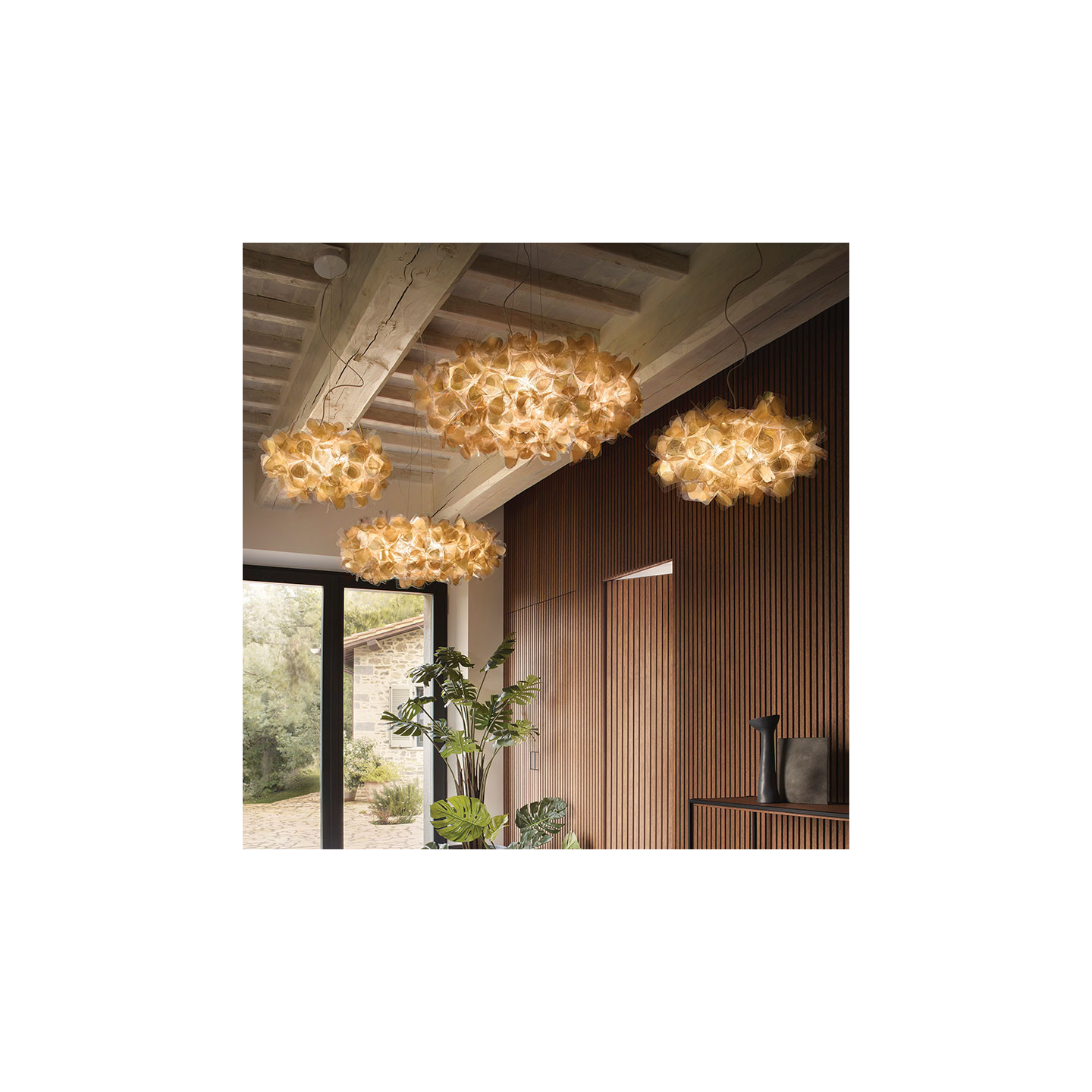 Suspension dorée CLIZIA MAMA NON MAMA GOLD, 3 tailles Slamp