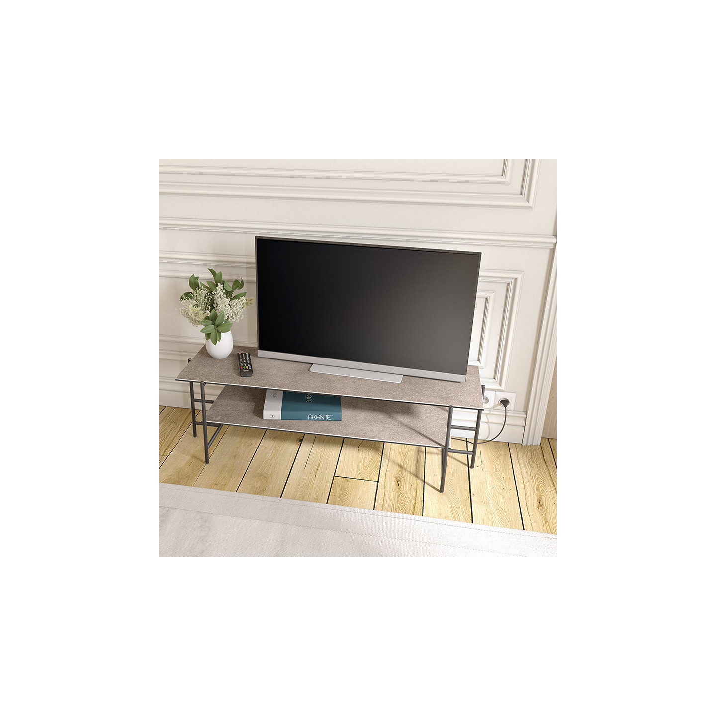 Meuble tv céramique VERSAILLES, 4 finitions Akante