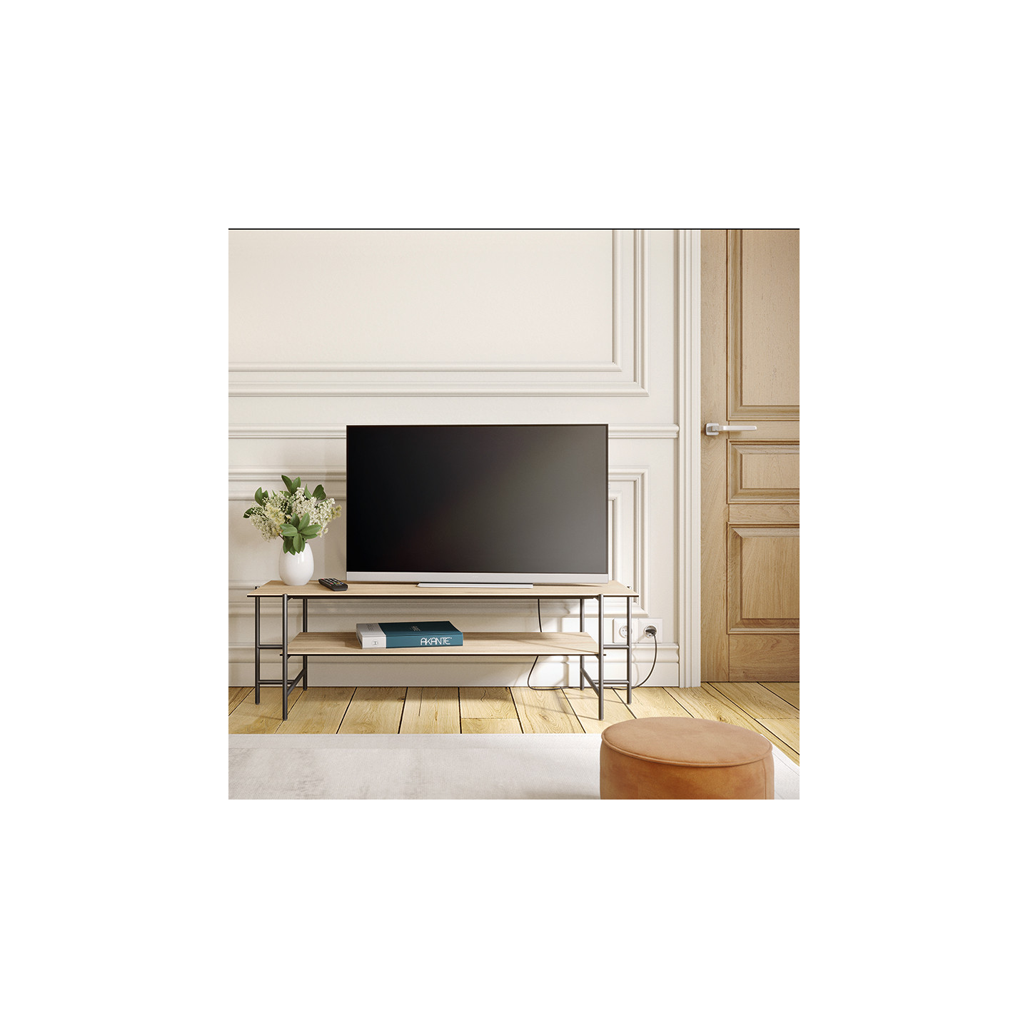 Meuble tv céramique VERSAILLES, 4 finitions Akante