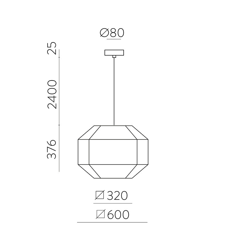 Suspension art déco BAUHAUS, 2 tailles Acb Lighting