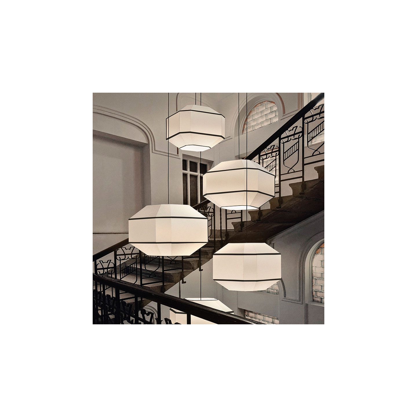 Suspension art déco BAUHAUS, 2 tailles Acb Lighting
