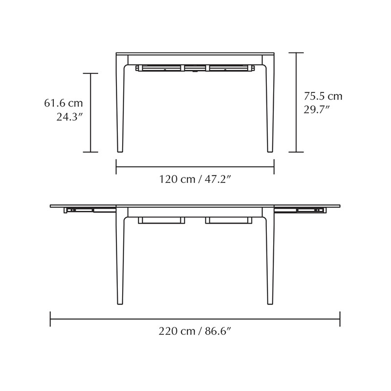 Table extensible bois massif HEART N SOUL, 6 finitions de plateaux Umage