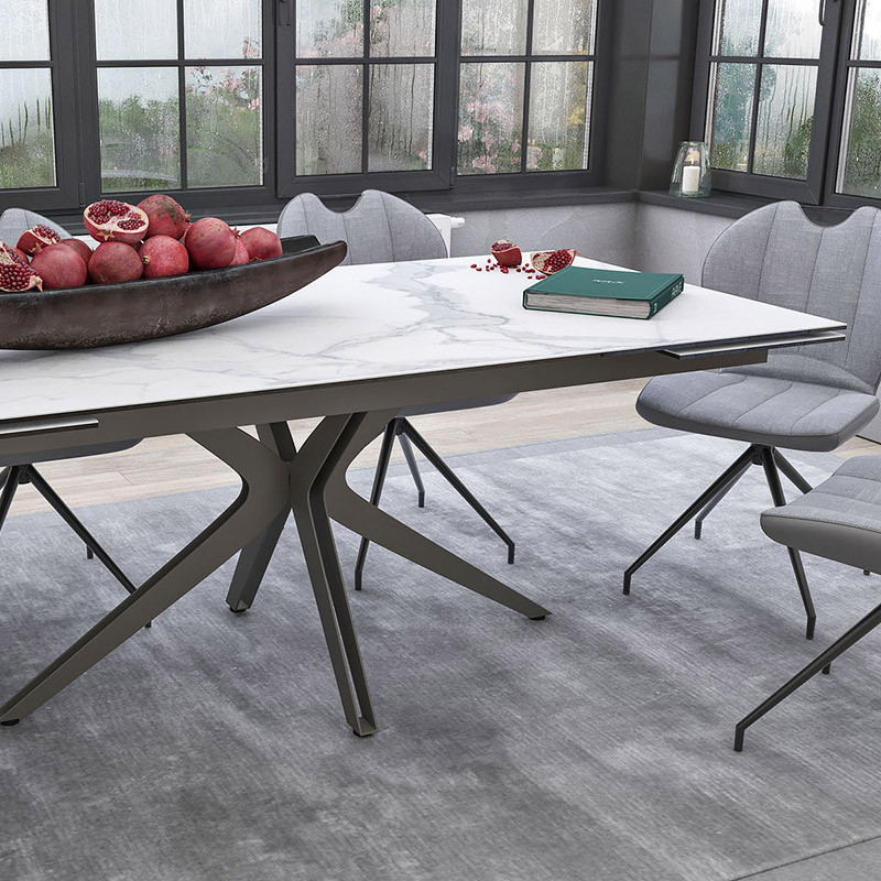 Table rectangulaire extensible INFLUENCE, 7 finitions Akante
