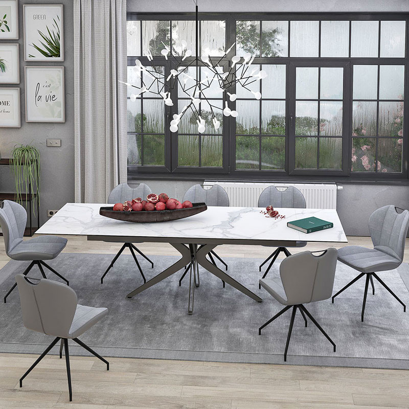 Table rectangulaire extensible INFLUENCE, 7 finitions Akante
