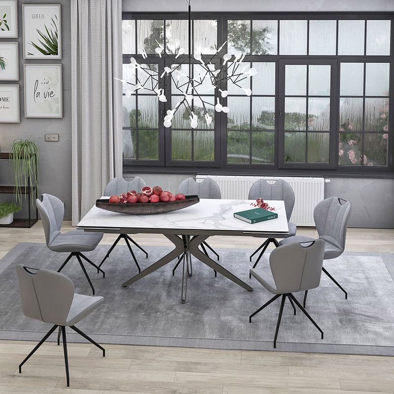 Table rectangulaire extensible INFLUENCE, 7 finitions Akante