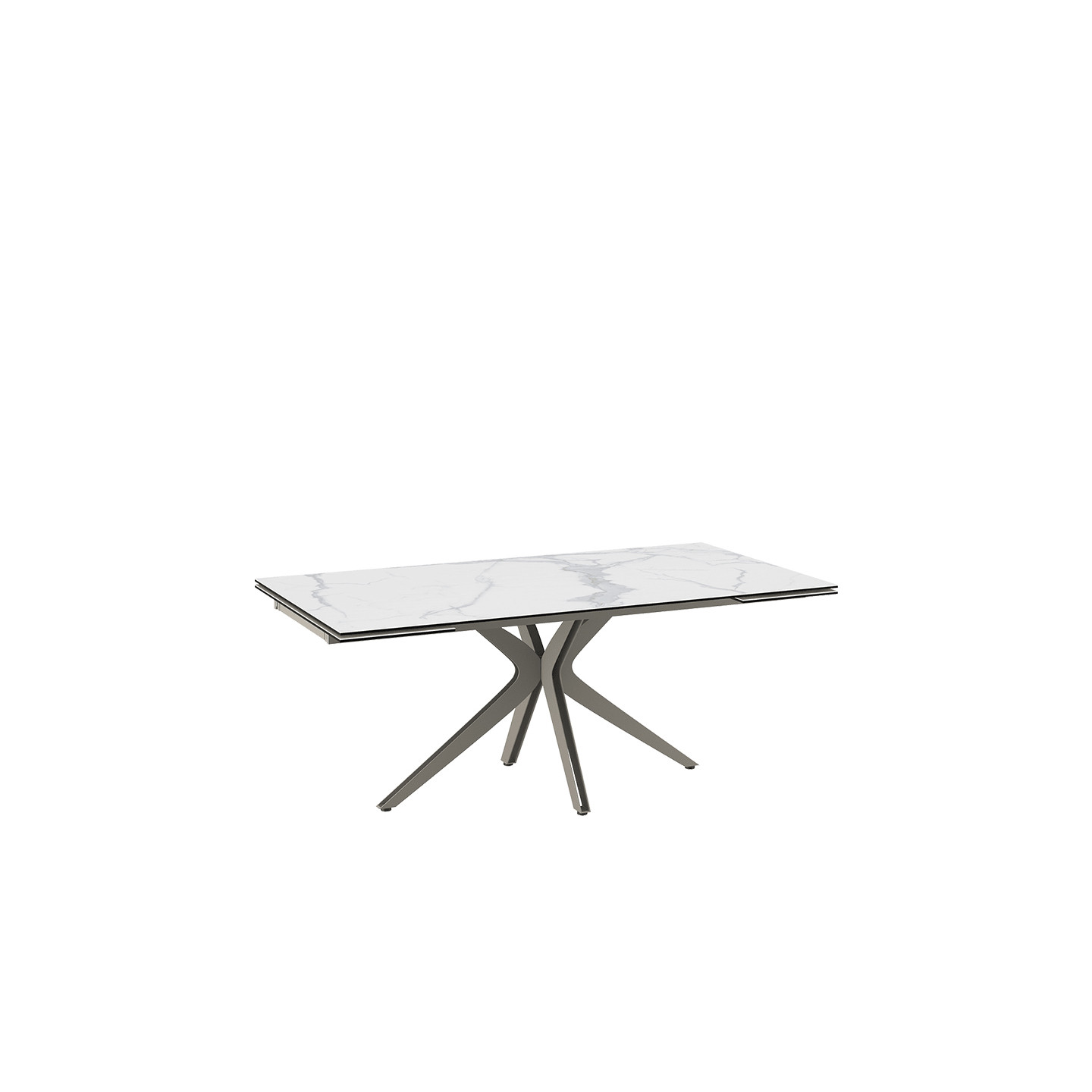Table rectangulaire extensible INFLUENCE, 7 finitions Akante