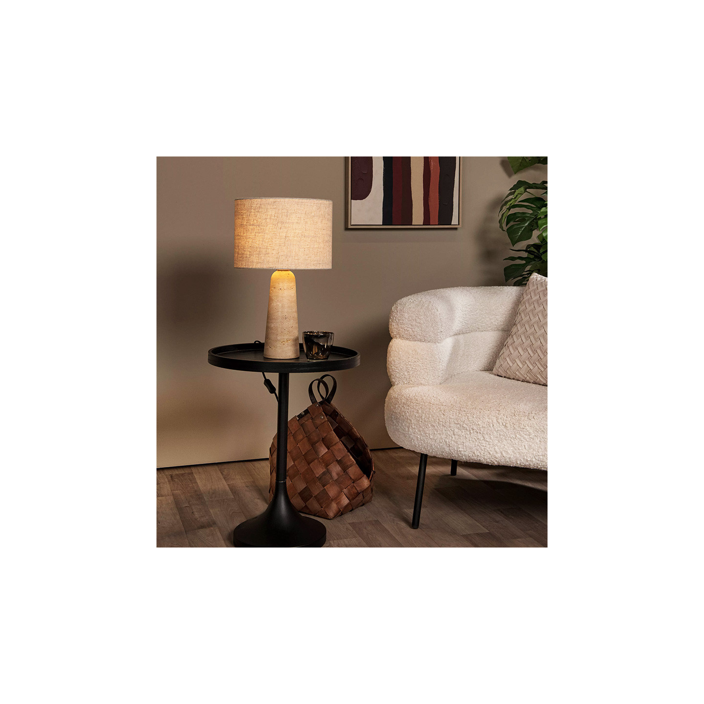 Lampe travertin NIMUE Lucide