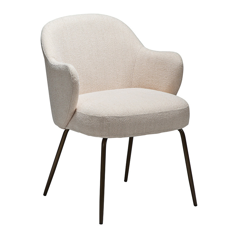 Fauteuil salle à manger confortable BAE pieds laiton antique, 3 coloris Dan Form