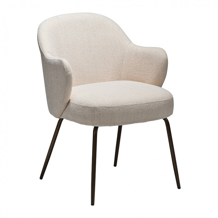 Fauteuil salle à manger confortable BAE pieds laiton antique, 3 coloris Dan Form