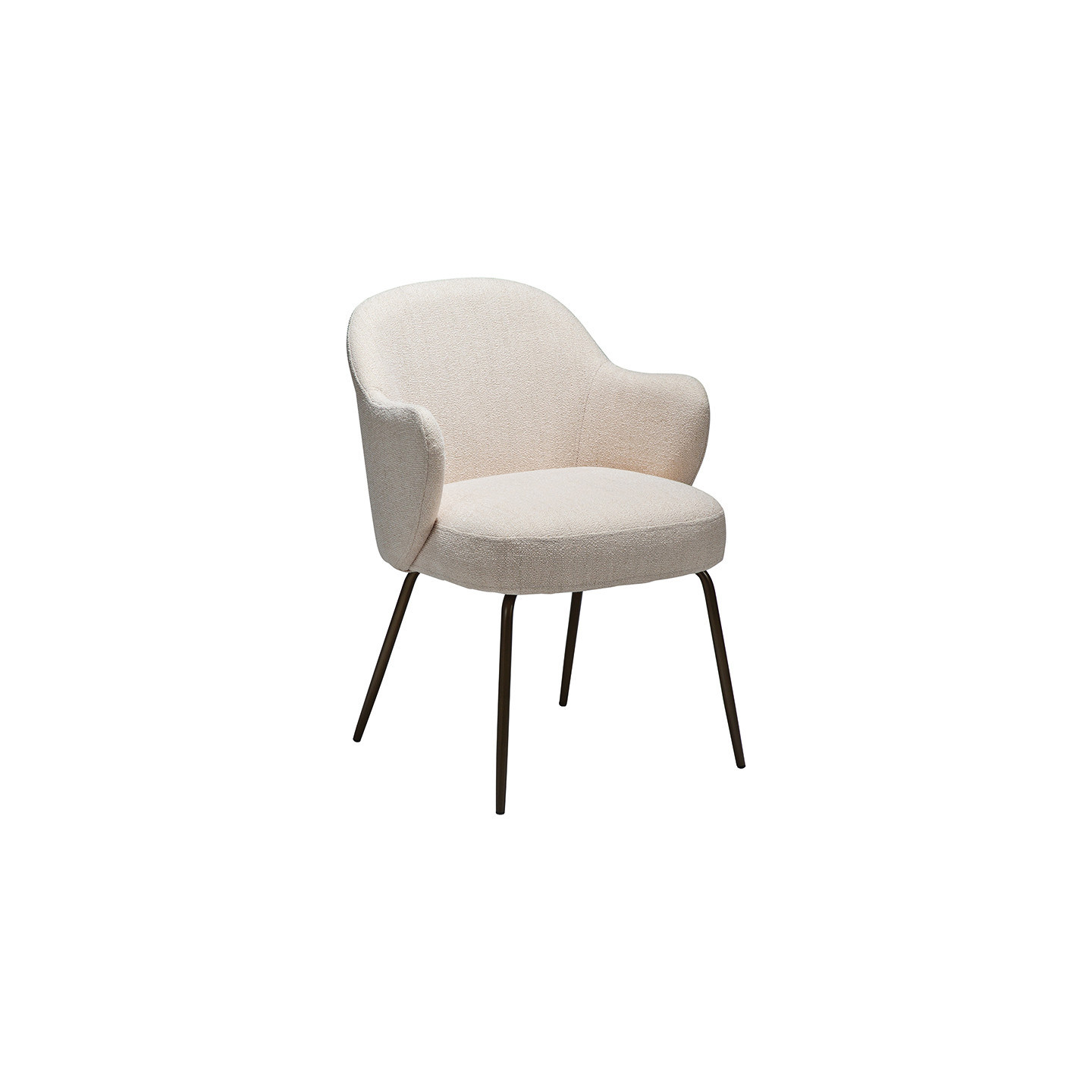 Fauteuil salle à manger confortable BAE pieds laiton antique, 3 coloris Dan Form