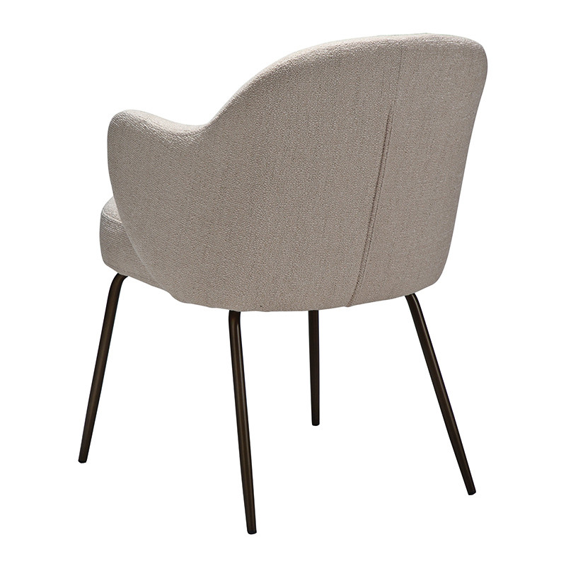 Fauteuil salle à manger confortable BAE pieds laiton antique, 3 coloris Dan Form