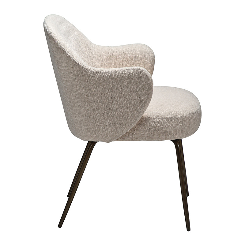 Fauteuil salle à manger confortable BAE pieds laiton antique, 3 coloris Dan Form
