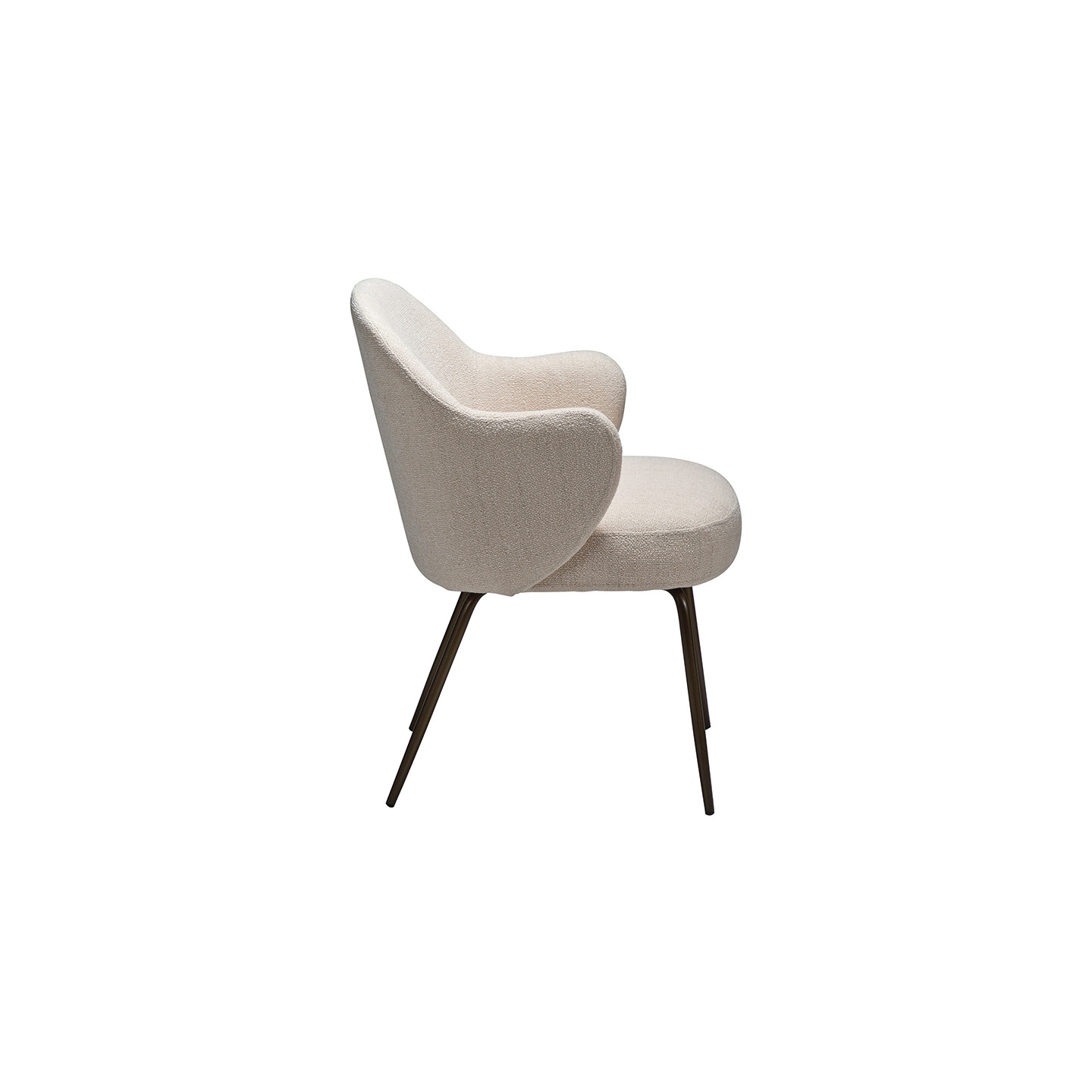 Fauteuil salle à manger confortable BAE pieds laiton antique, 3 coloris Dan Form