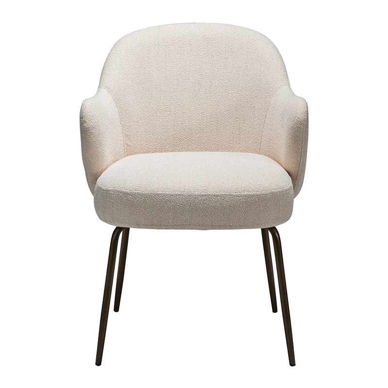 Fauteuil salle à manger confortable BAE pieds laiton antique, 3 coloris Dan Form