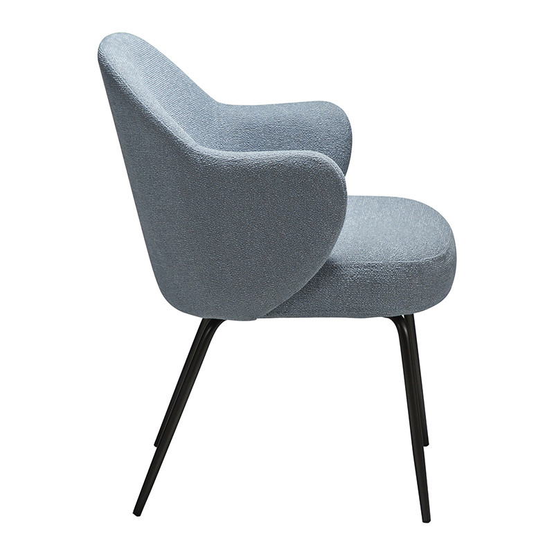 Fauteuil salle à manger confortable BAE pieds laiton antique, 3 coloris Dan Form