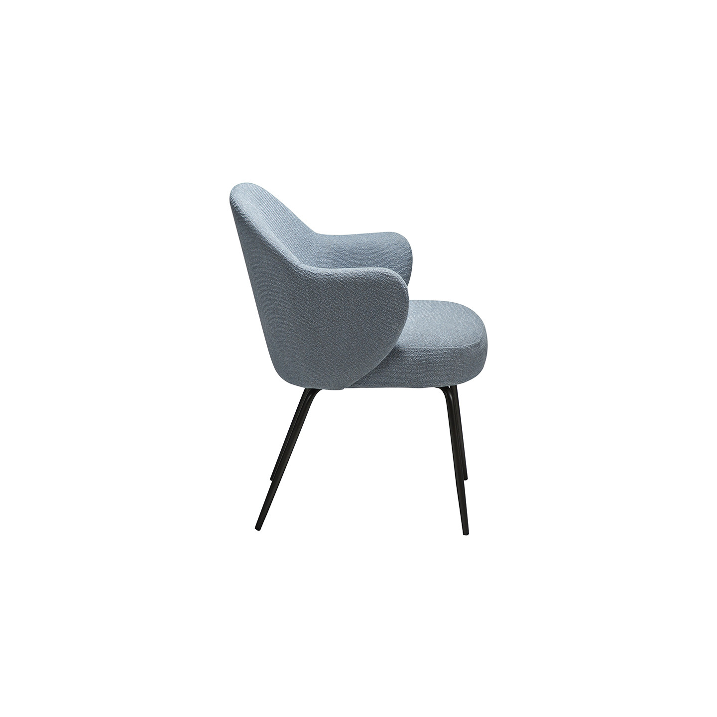 Fauteuil salle à manger confortable BAE pieds laiton antique, 3 coloris Dan Form