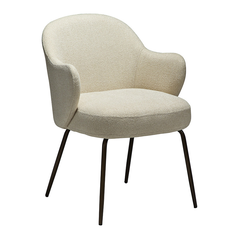 Fauteuil salle à manger confortable BAE pieds laiton antique, 3 coloris Dan Form