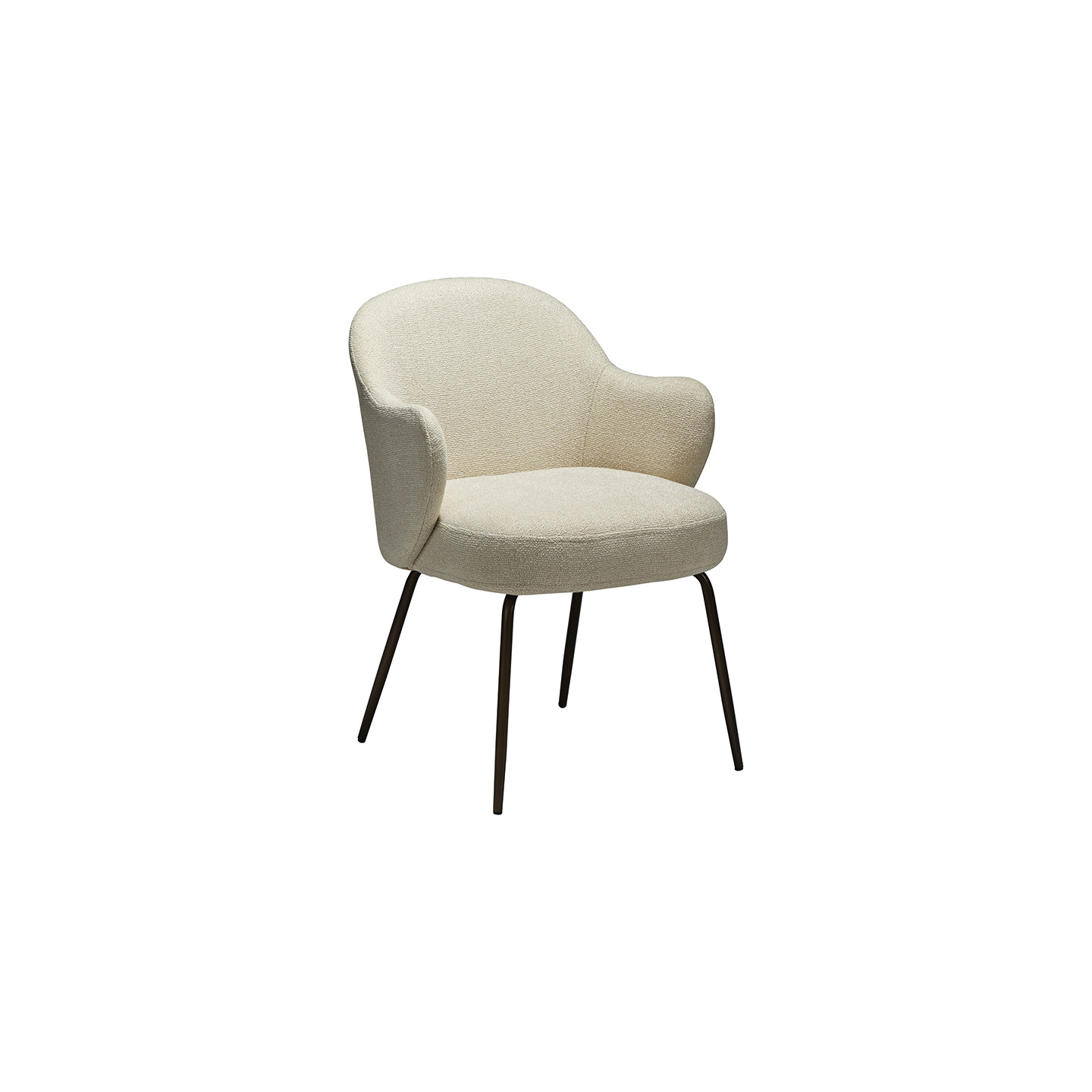 Fauteuil salle à manger confortable BAE pieds laiton antique, 3 coloris Dan Form
