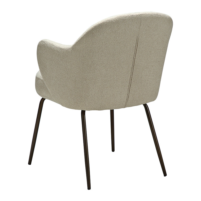 Fauteuil salle à manger confortable BAE pieds laiton antique, 3 coloris Dan Form
