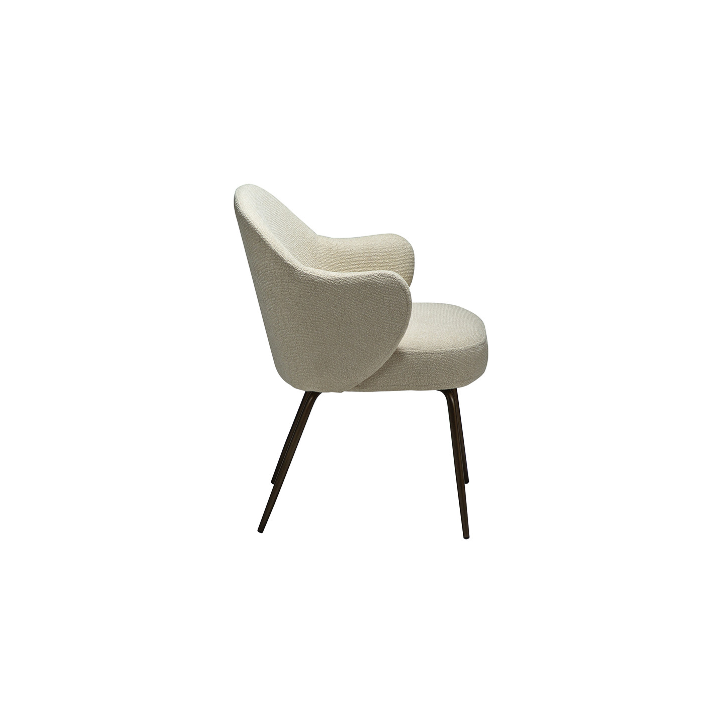 Fauteuil salle à manger confortable BAE pieds laiton antique, 3 coloris Dan Form