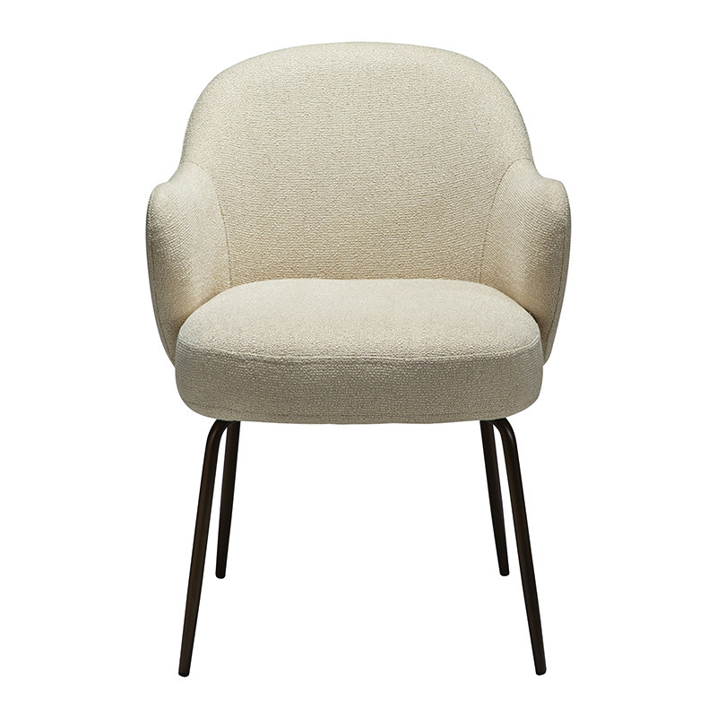 Fauteuil salle à manger confortable BAE pieds laiton antique, 3 coloris Dan Form