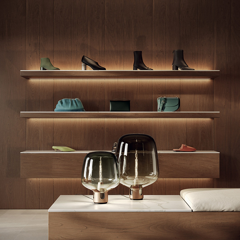 Lampe de table en verre soufflé FLAR, 2 tailles et 2 coloris Lodès